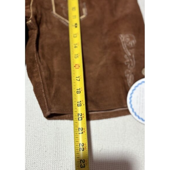 Bavaria Trachten Leather Lederhosen Shorts & Straps German Oktoberfest US38 NEW - Picture 4 of 7